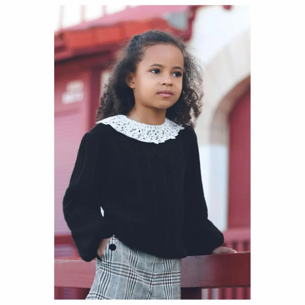 Pull Col Dentelle | Noir