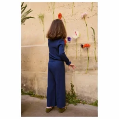 Pull Col Froncé Java Laine | Bleu marine