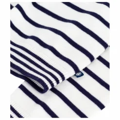 Pull Col Marin Rayé Coton Bio | Blanc