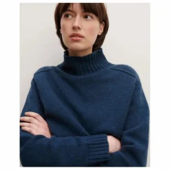 Pull Col Montant Manches Marteau Cachemire | Bleu marine