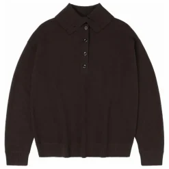 Pull Col Polo Feutre Laine Mérinos - Collection Femme | Marron