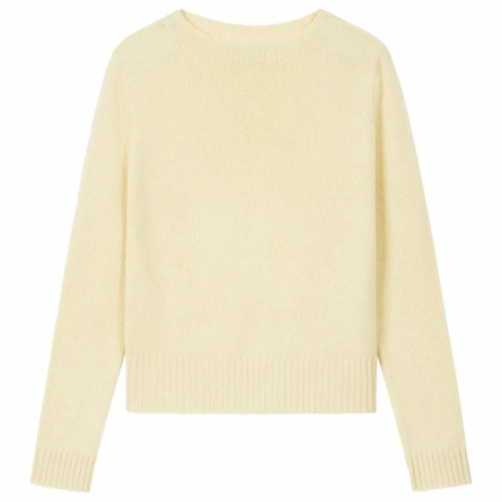 Pull Col Rond 4 Fils CachemireG58023 | Jaune pâle