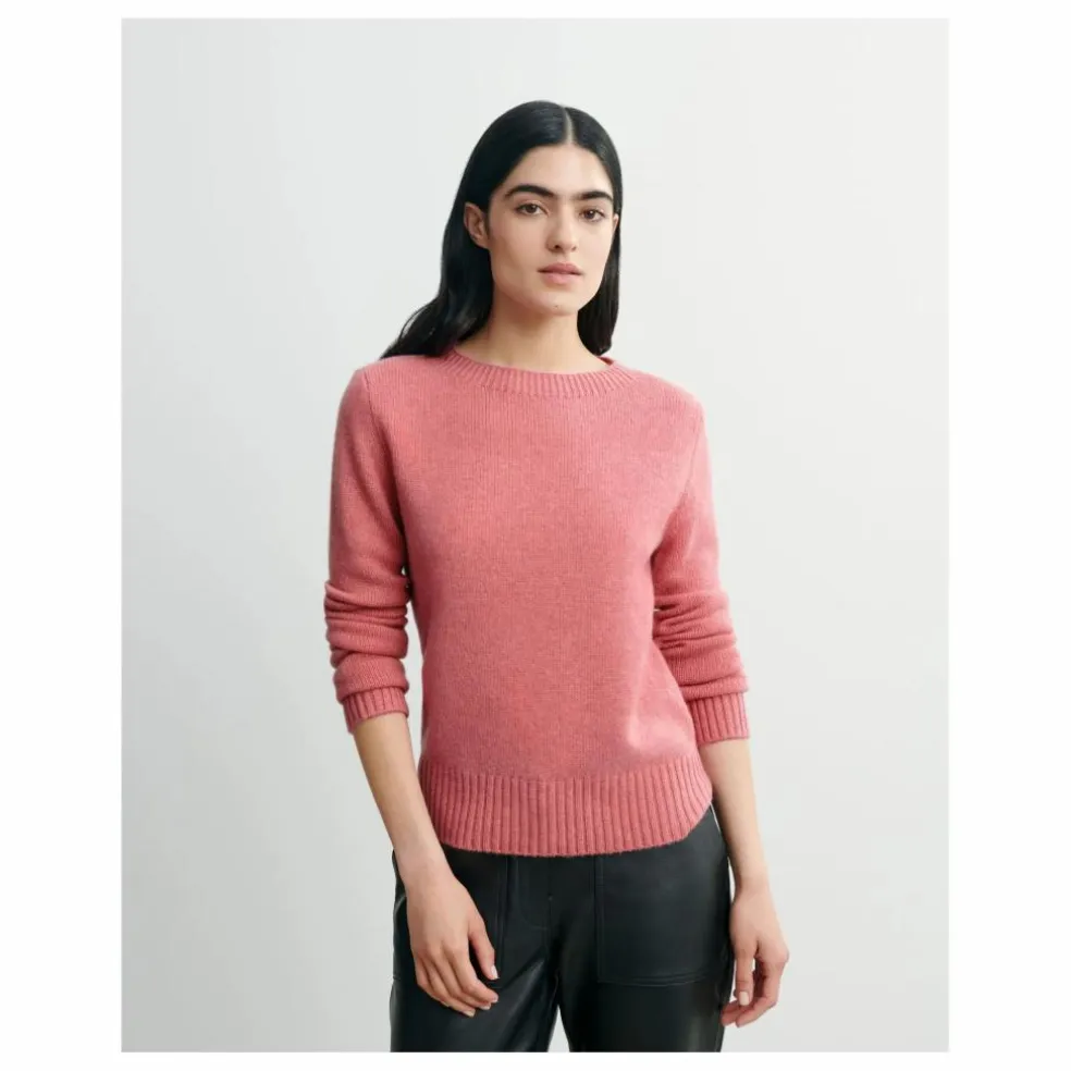 Pull Col Rond 4 Fils CachemireG58023 | Rose bonbon