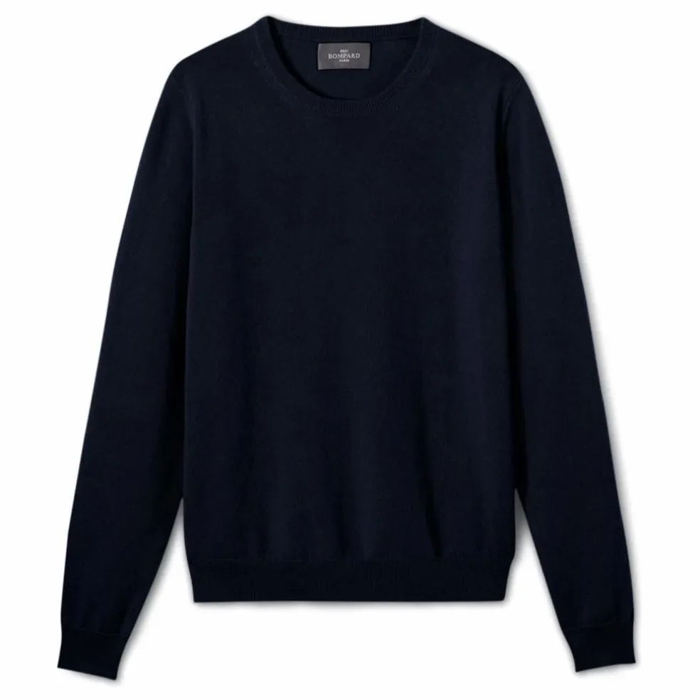 Pull Col Rond Classique Cachemire | Bleu marine
