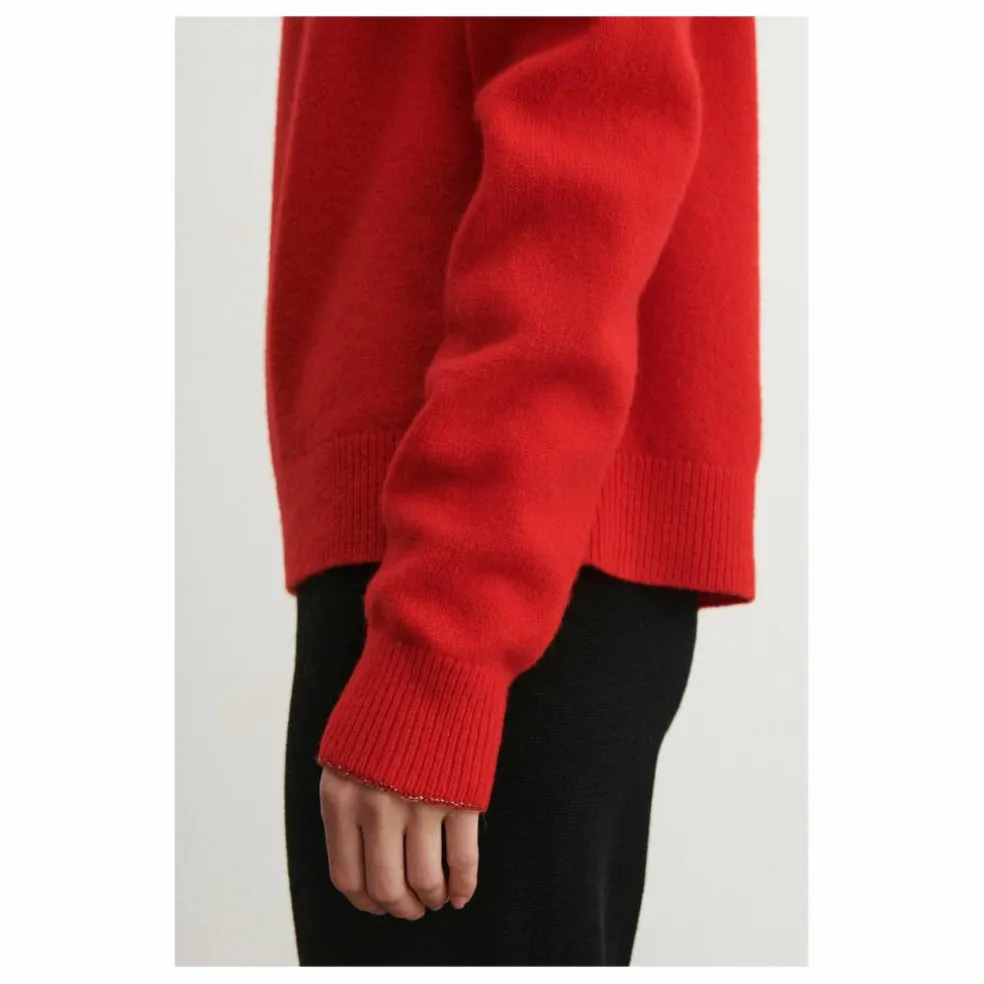 Pull Col Rond Laine - Collection Femme | Rouge