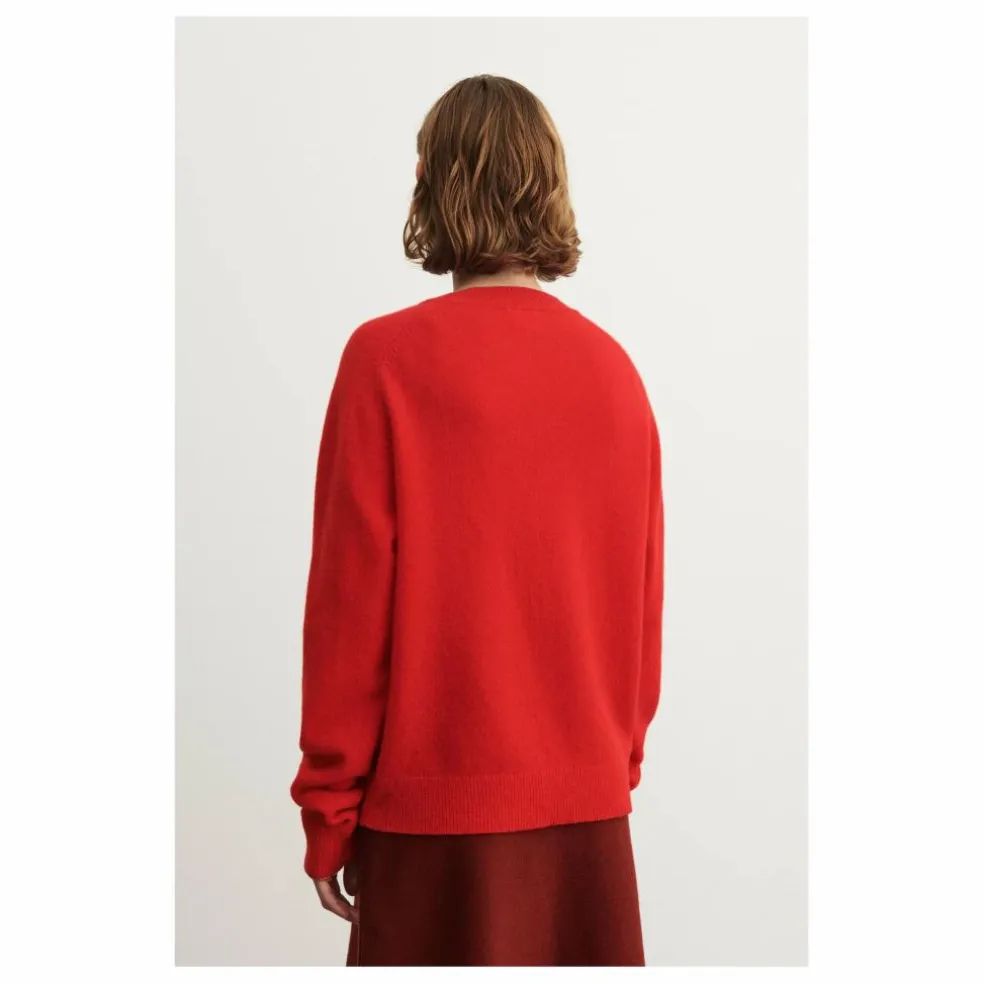 Pull Col Rond Laine - Collection Femme | Rouge