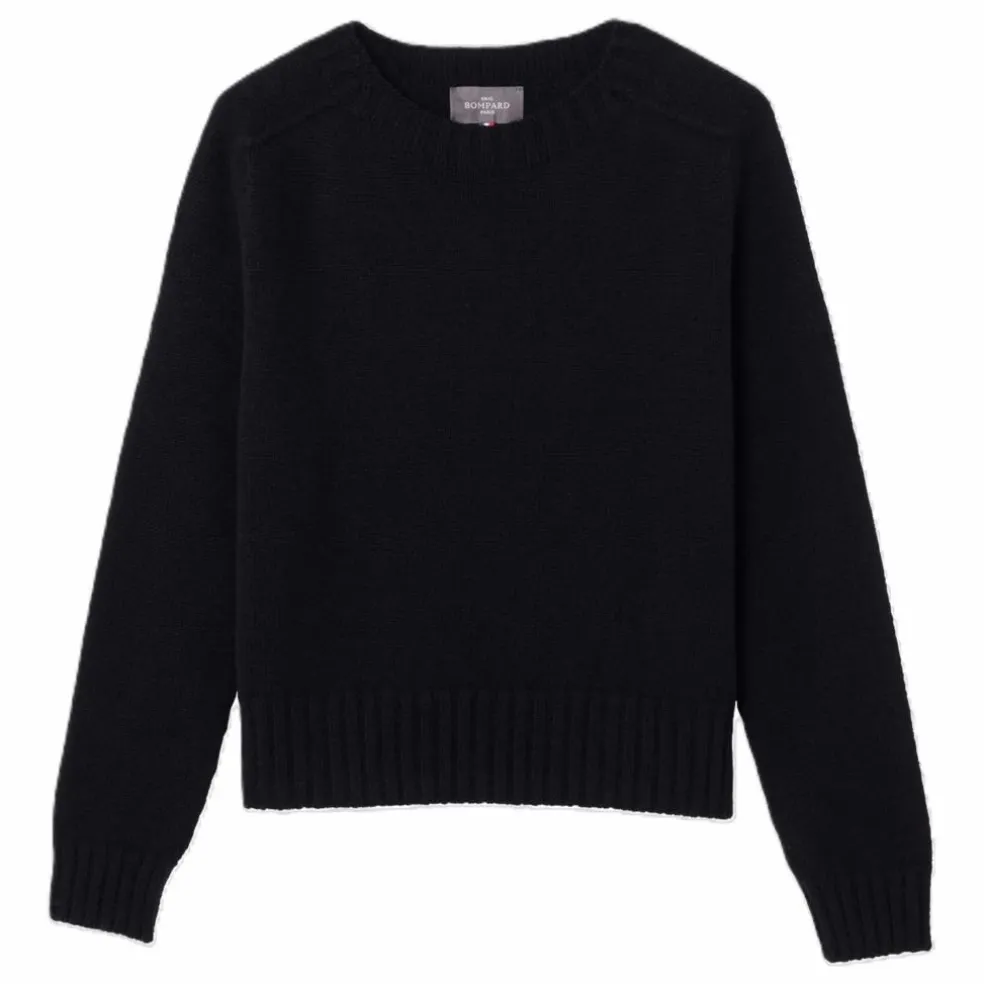 Pull Col Rond Manches Marteau Cachemire | Noir