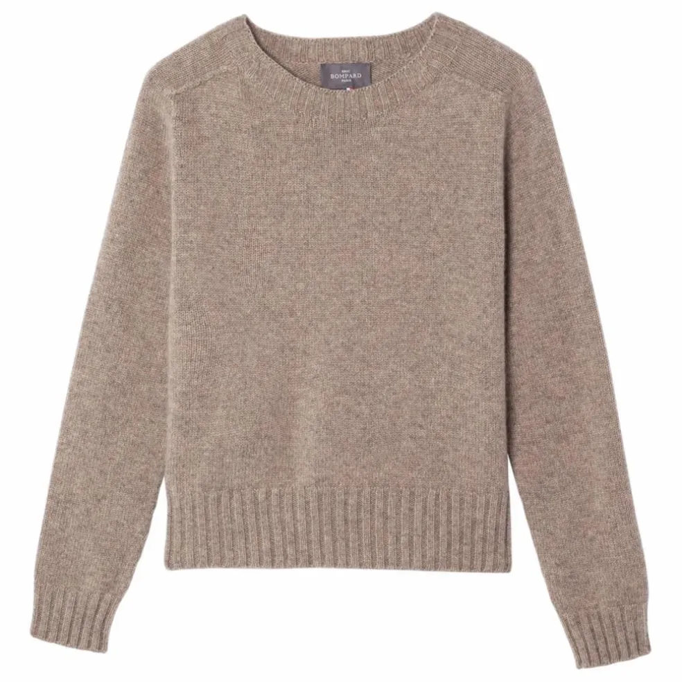 Pull Col Rond Manches Marteau Cachemire | Beige