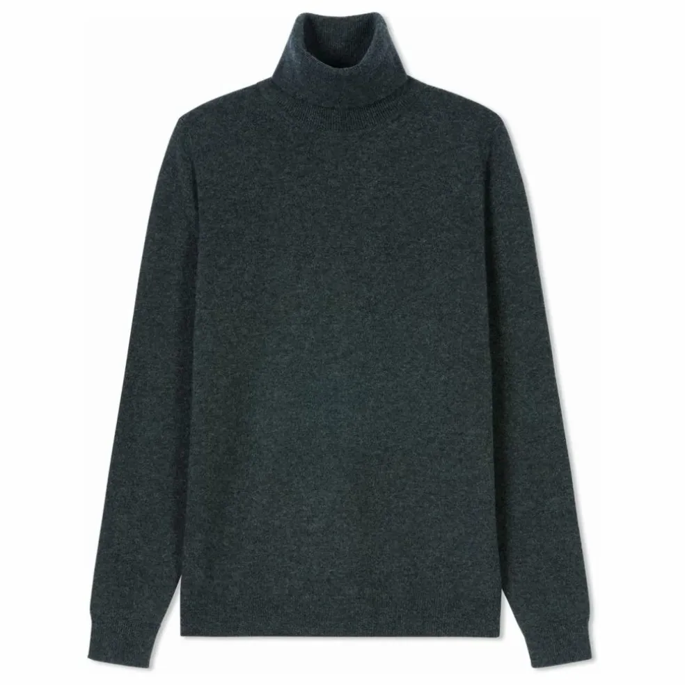 Pull Col Roulé Classique Cachemire | Gris anthracite
