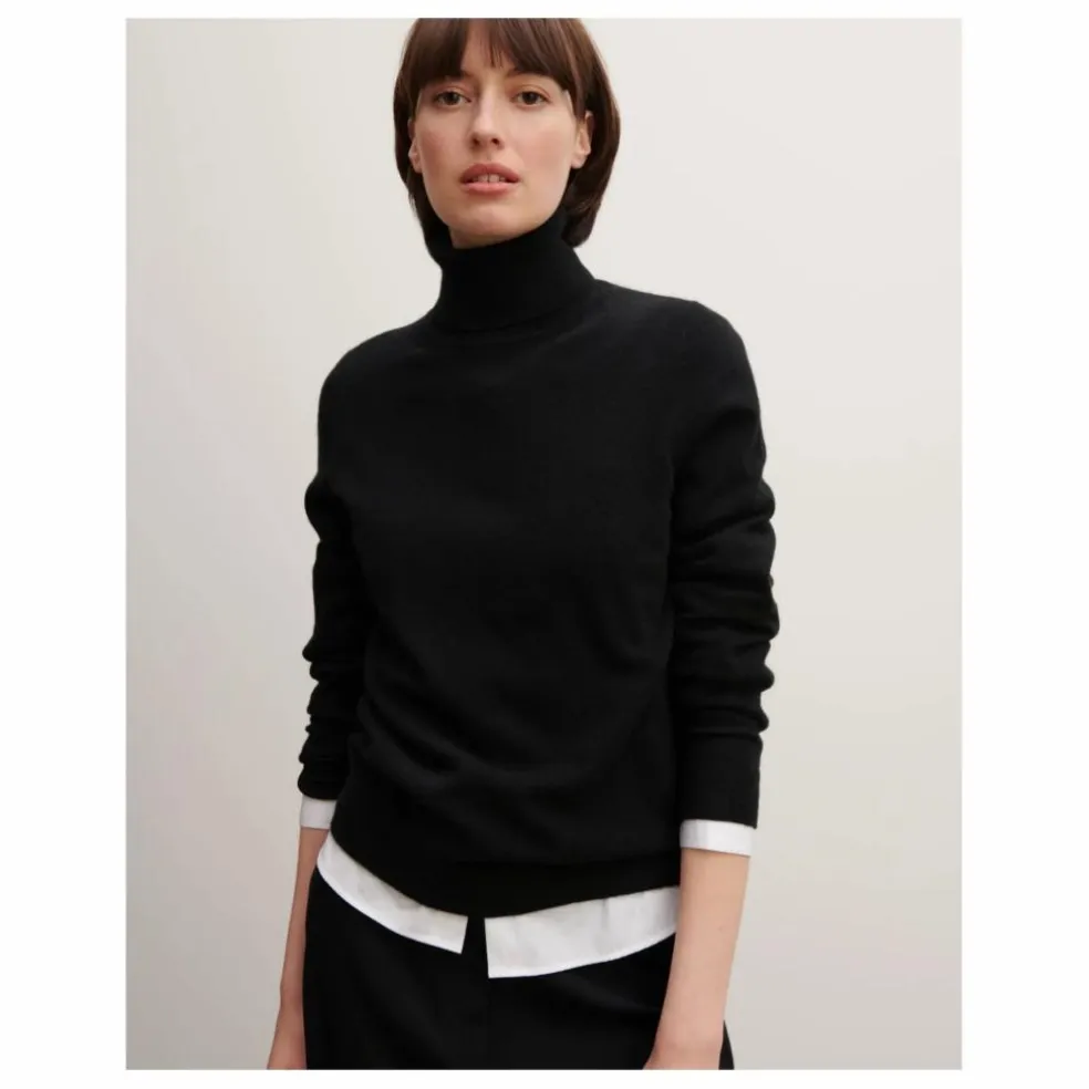 Pull Col Roulé Classique Cachemire | Gris anthracite