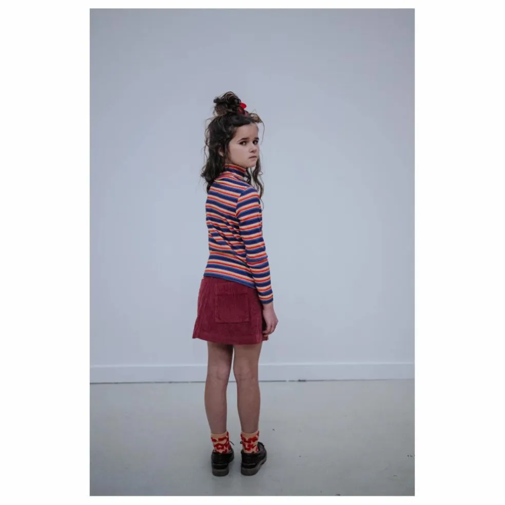 Pull Col Roulé Rayé Coton Bio | Violet