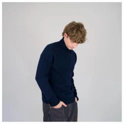 Pull Col Roulé Seamless Laine | Bleu marine