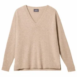 Pull Col V Ample Cachemire | Avoine