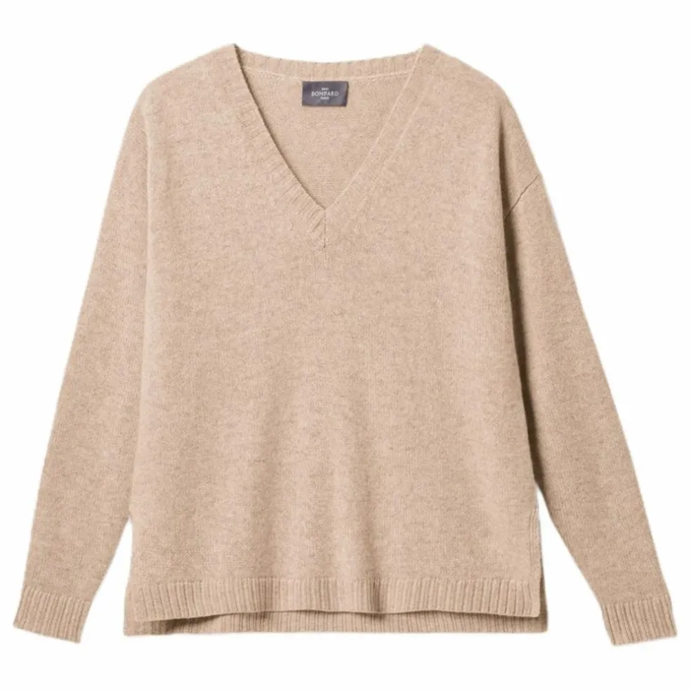 Pull Col V Ample Cachemire | Avoine