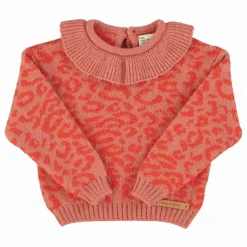 Pull Col Volants Léopard Laine | Rose