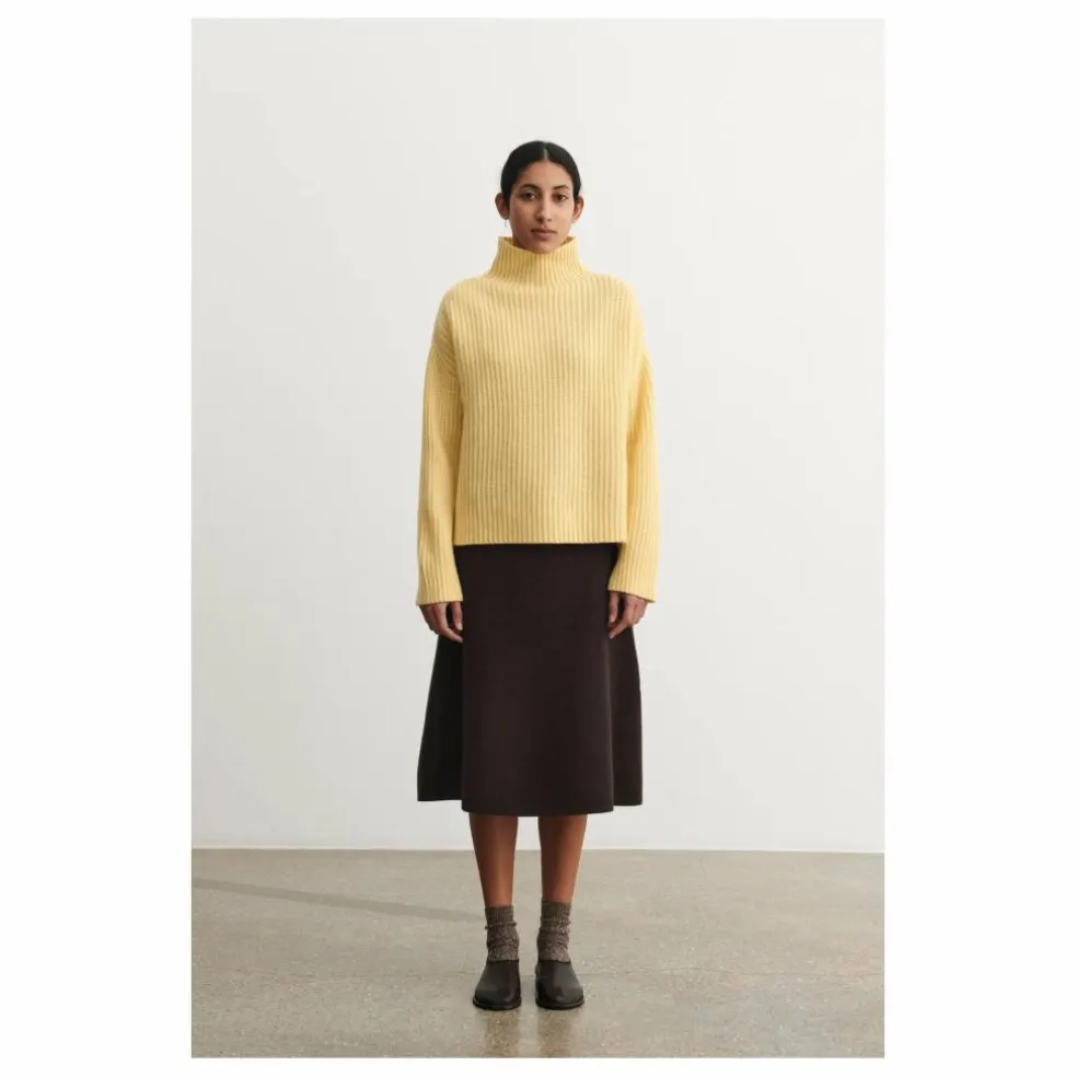 Pull Côtelé Laine - Collection Femme | Jaune
