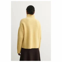 Pull Côtelé Laine - Collection Femme | Jaune