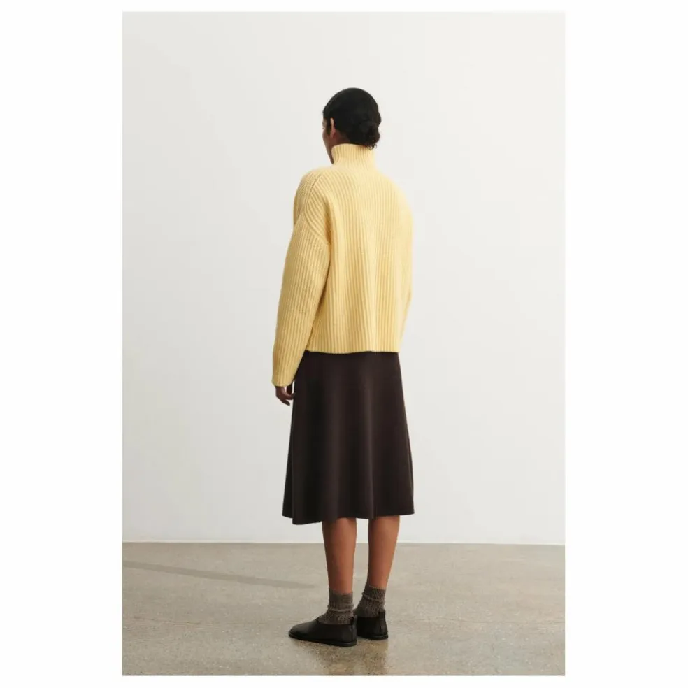 Pull Côtelé Laine - Collection Femme | Jaune