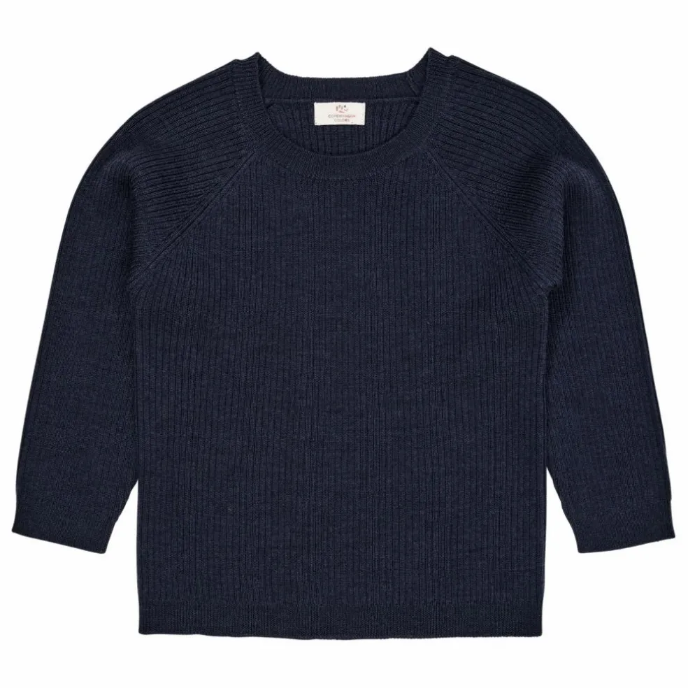 Pull Côtelé Laine Mérinos | Bleu marine