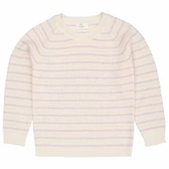 Pull Côtelé Rayures Laine Mérinos | Lilas