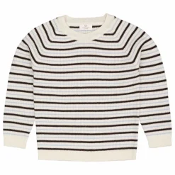 Pull Côtelé Rayures Laine Mérinos | Marron
