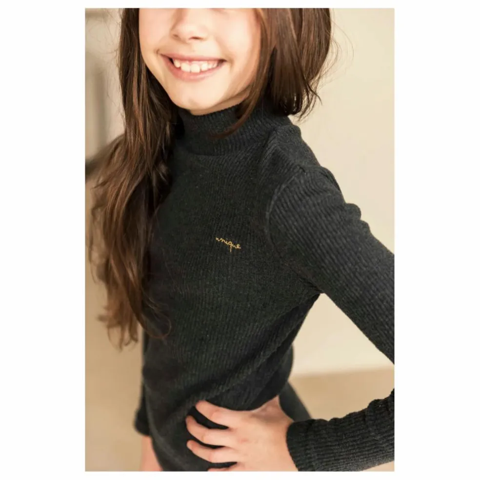 Pull Côtelé Tara | Gris foncé