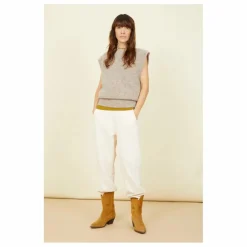 Pull Femme Sans Manches Alpaga | Blanc cassé