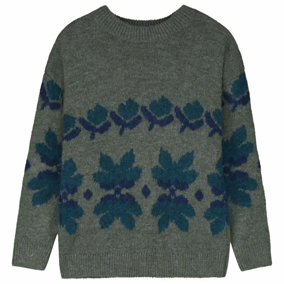 Pull Fleuri | Vert