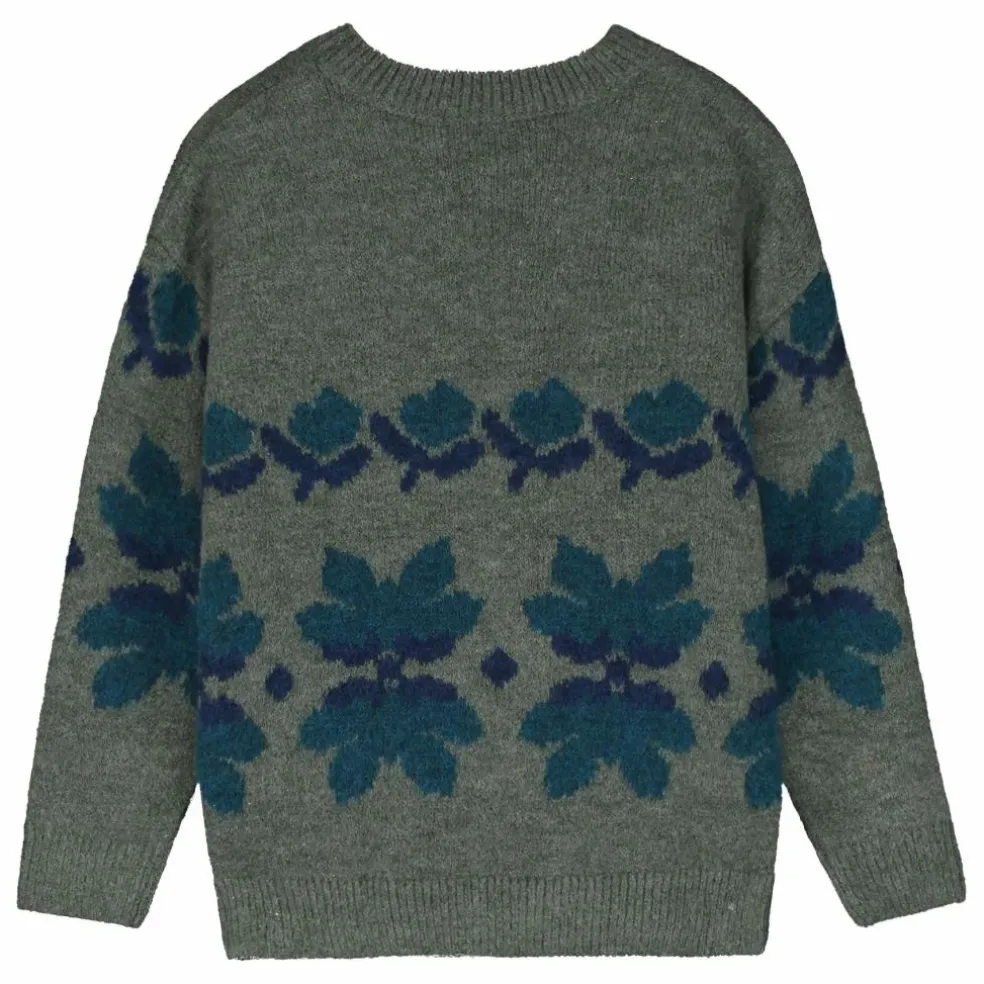 Pull Fleuri | Vert