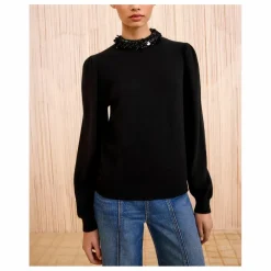 Pull Kalani Brodée Cachemire | Noir
