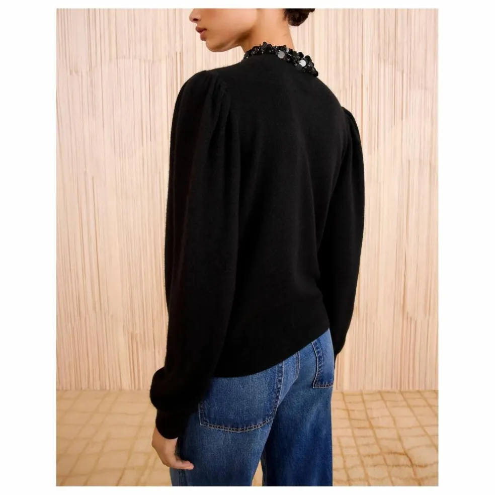 Pull Kalani Brodée Cachemire | Noir