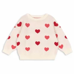 Pull Lapis Cœurs Coton Bio | Rose pâle