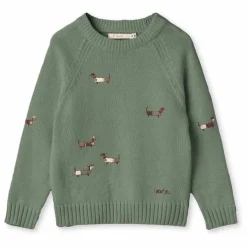 Pull Mahdi Chiens Coton Bio | Vert d'eau