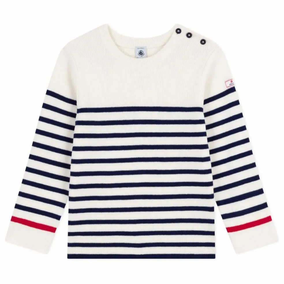 Pull Marinière Contrastée Laine | Ecru