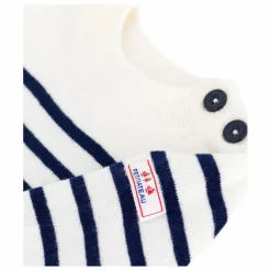 Pull Marinière Logo Laine | Blanc