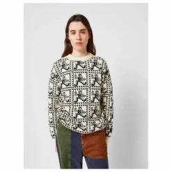 Pull Mr Pencil Jacquard Coton Bio - Collection Femme | Blanc cassé