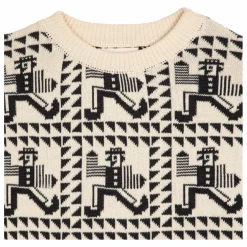 Pull Mr Pencil Jacquard Coton Bio - Collection Femme | Blanc cassé
