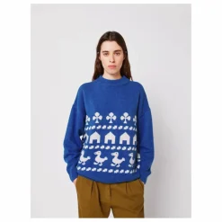 Pull Oversize Farm Jacquard - Collection Femme | Bleu