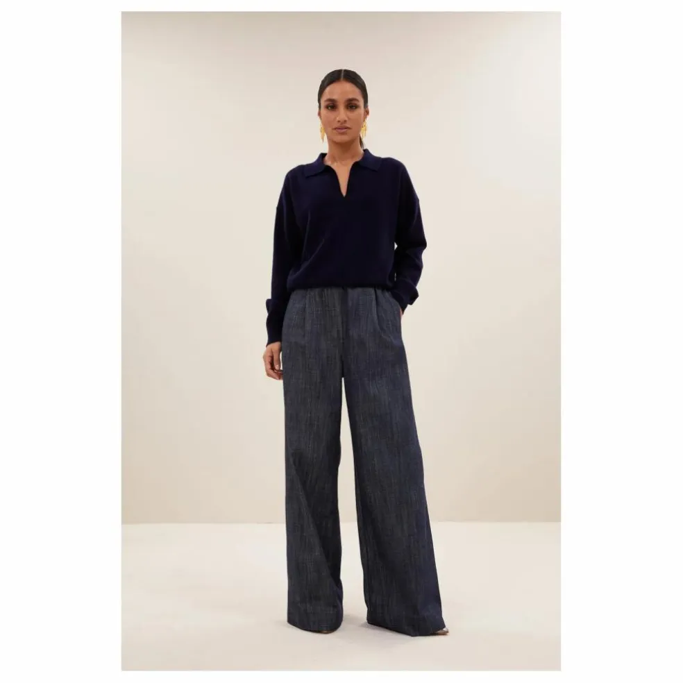 Pull Polo Dex Laine Mérinos | Bleu nuit