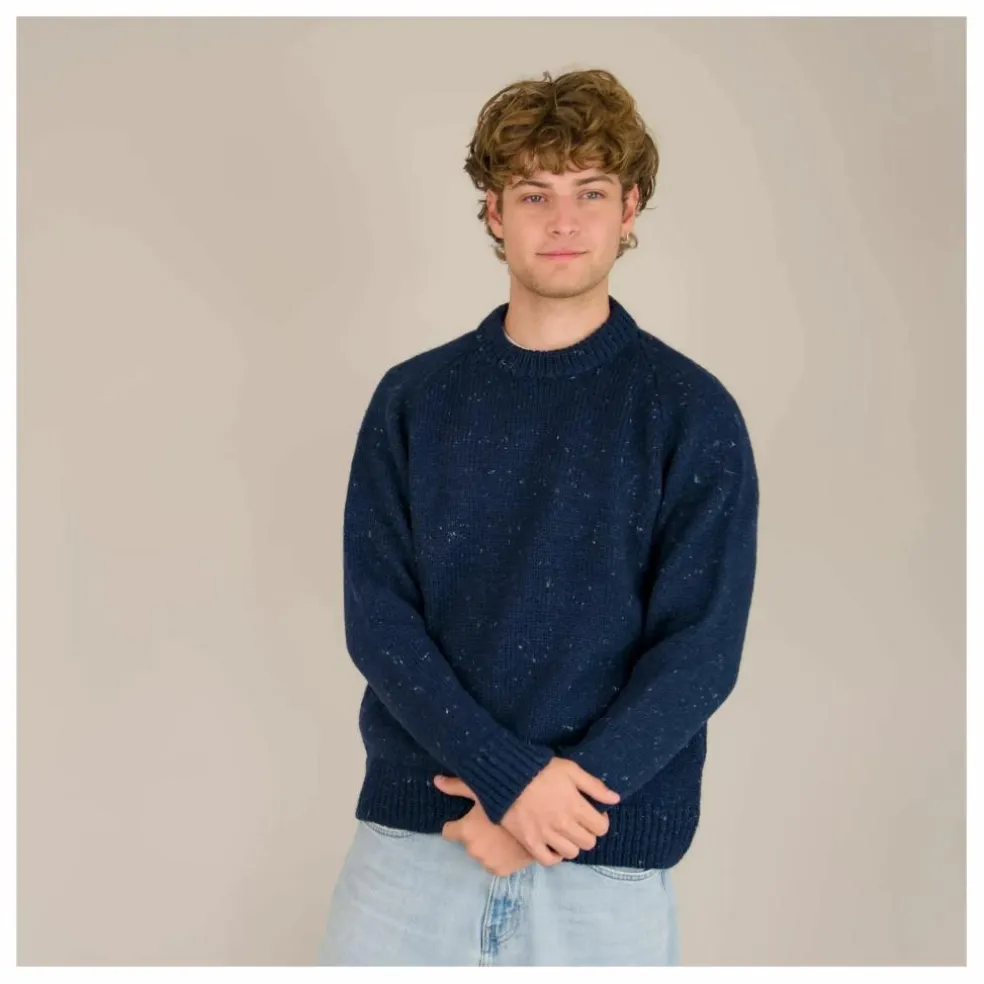 Pull Raglan Chunky Laine | Bleu foncé