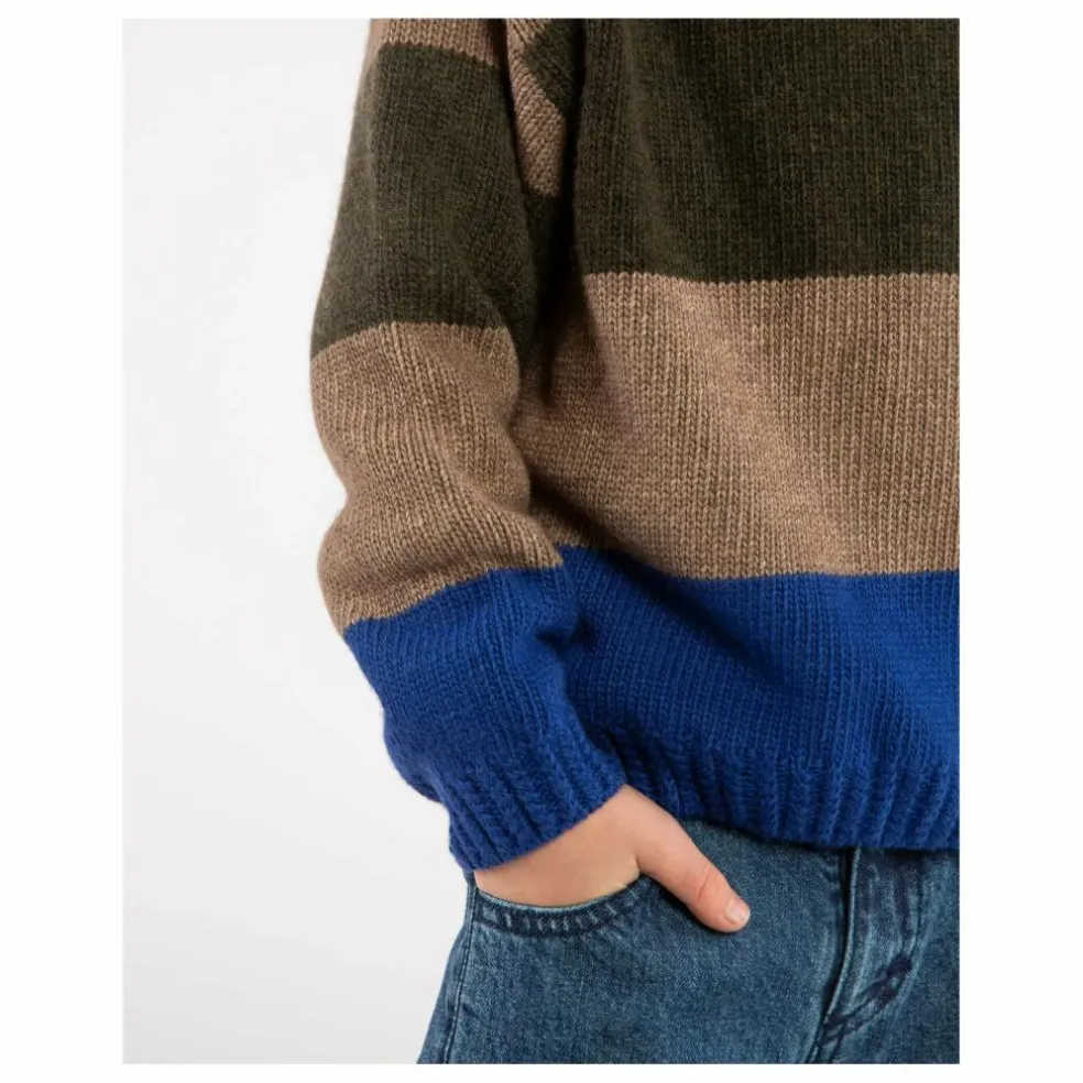 Pull Rayé Laine | Bleu