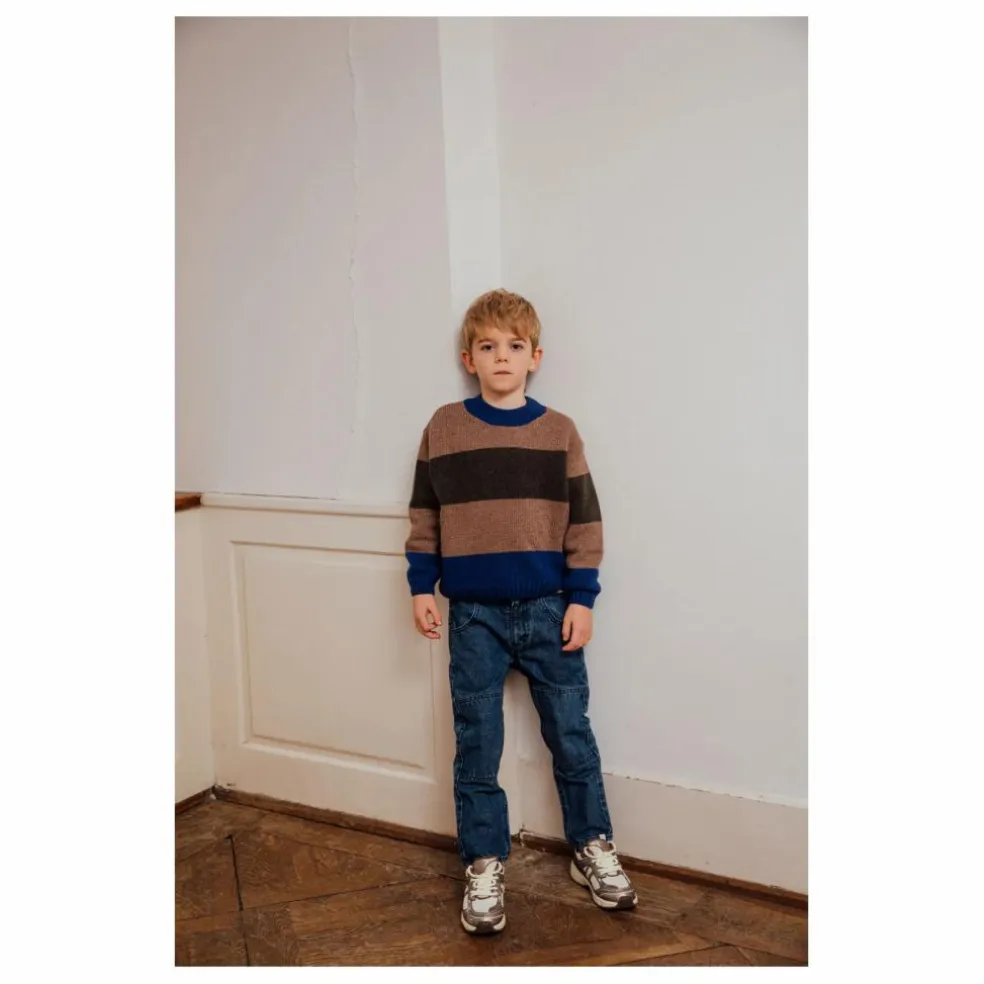 Pull Rayé Laine | Bleu