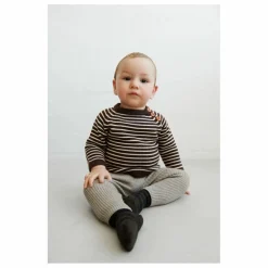 Pull Rayé Laine de Mérinos Bébé | Marron