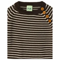 Pull Rayé Laine de Mérinos | Marron
