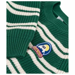 Pull Rayé Logo Laine | Vert sapin