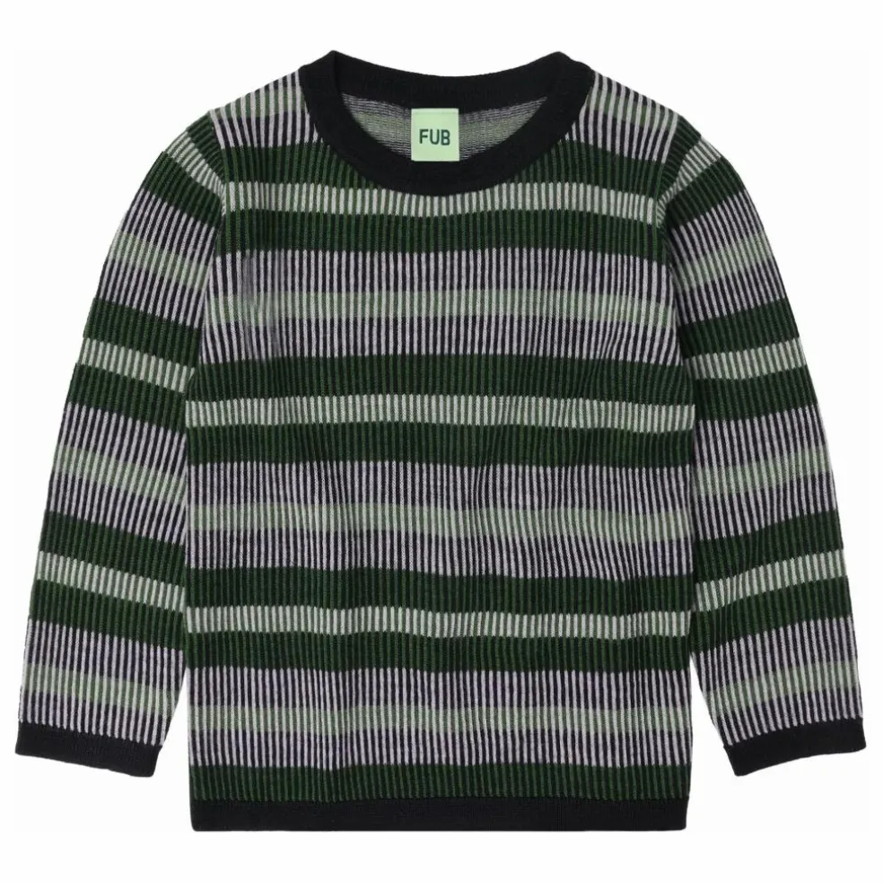 Pull Rayé Maille Fine Laine de Mérinos | Bleu marine
