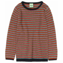 Pull Rayé Maille Fine Laine de Mérinos | Rouge