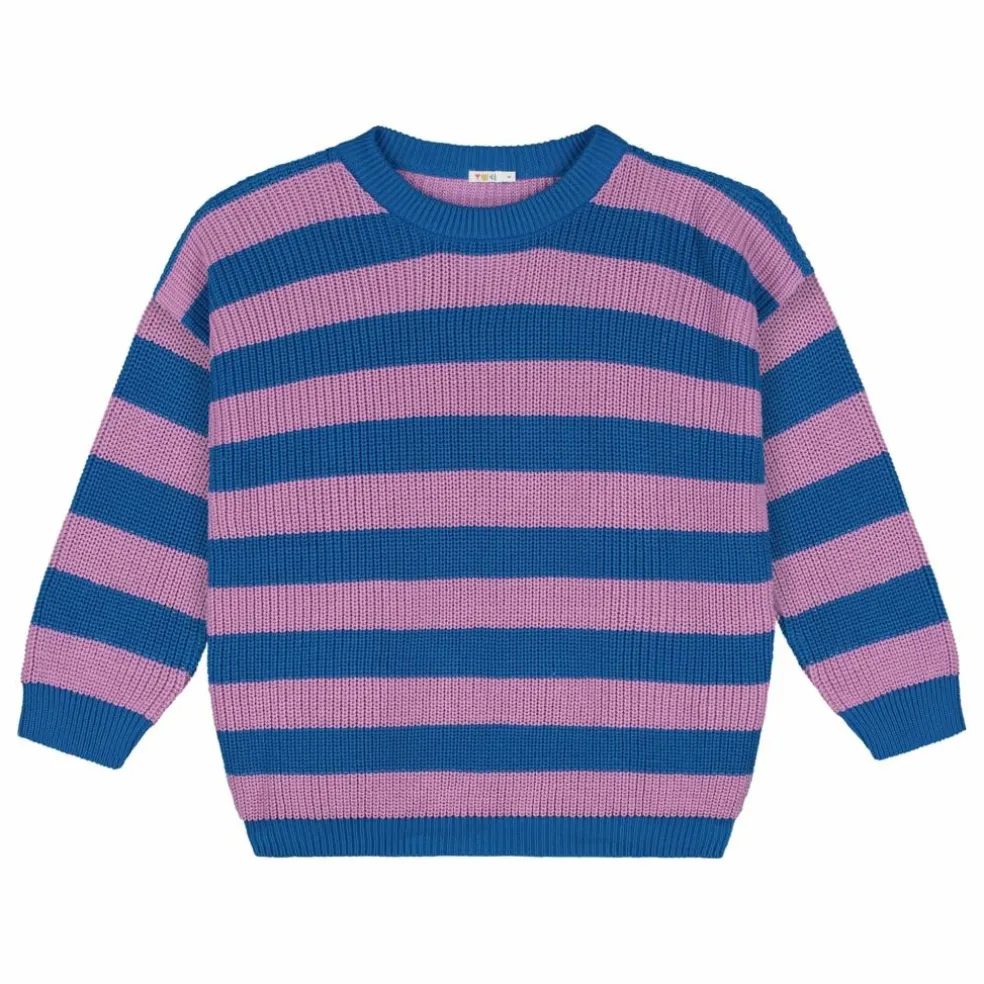 Pull Rayures Coton Bio | Rose