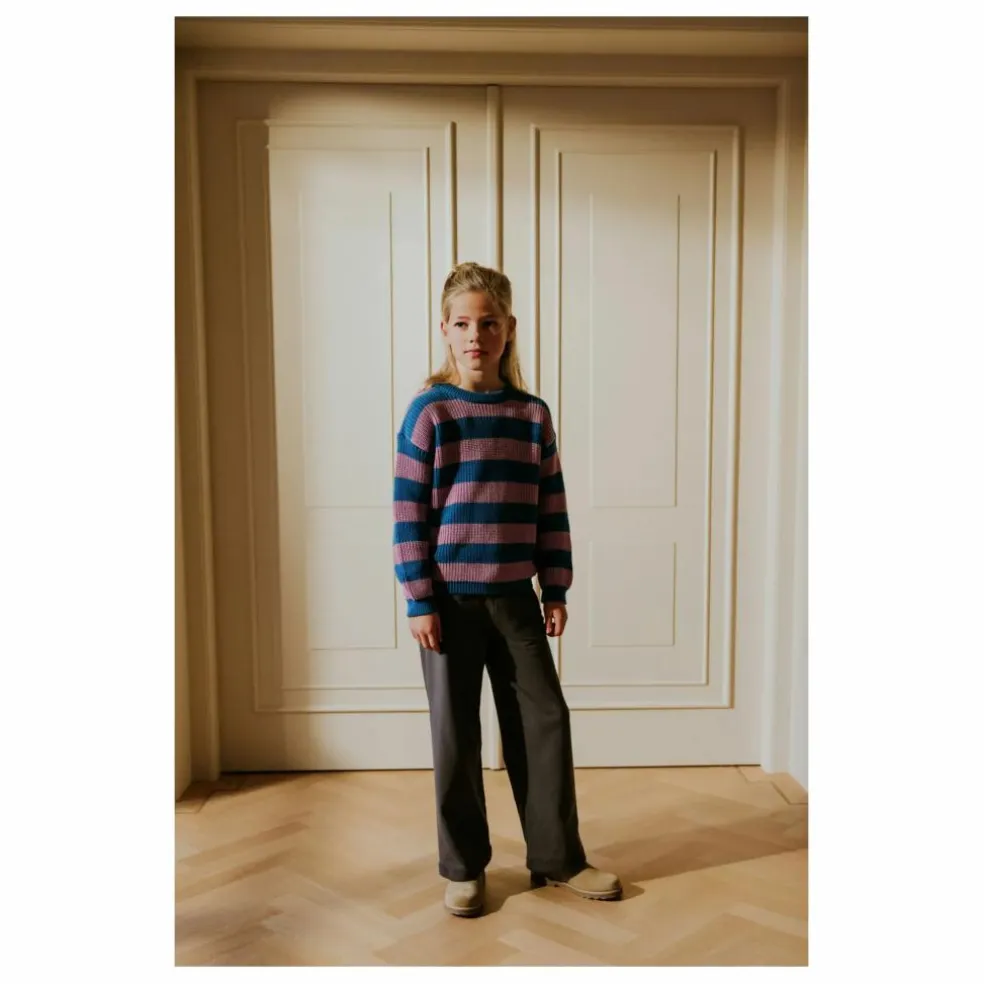 Pull Rayures Coton Bio | Rose