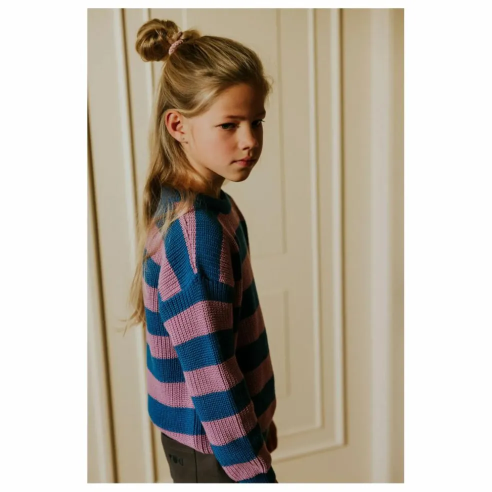 Pull Rayures Coton Bio | Rose